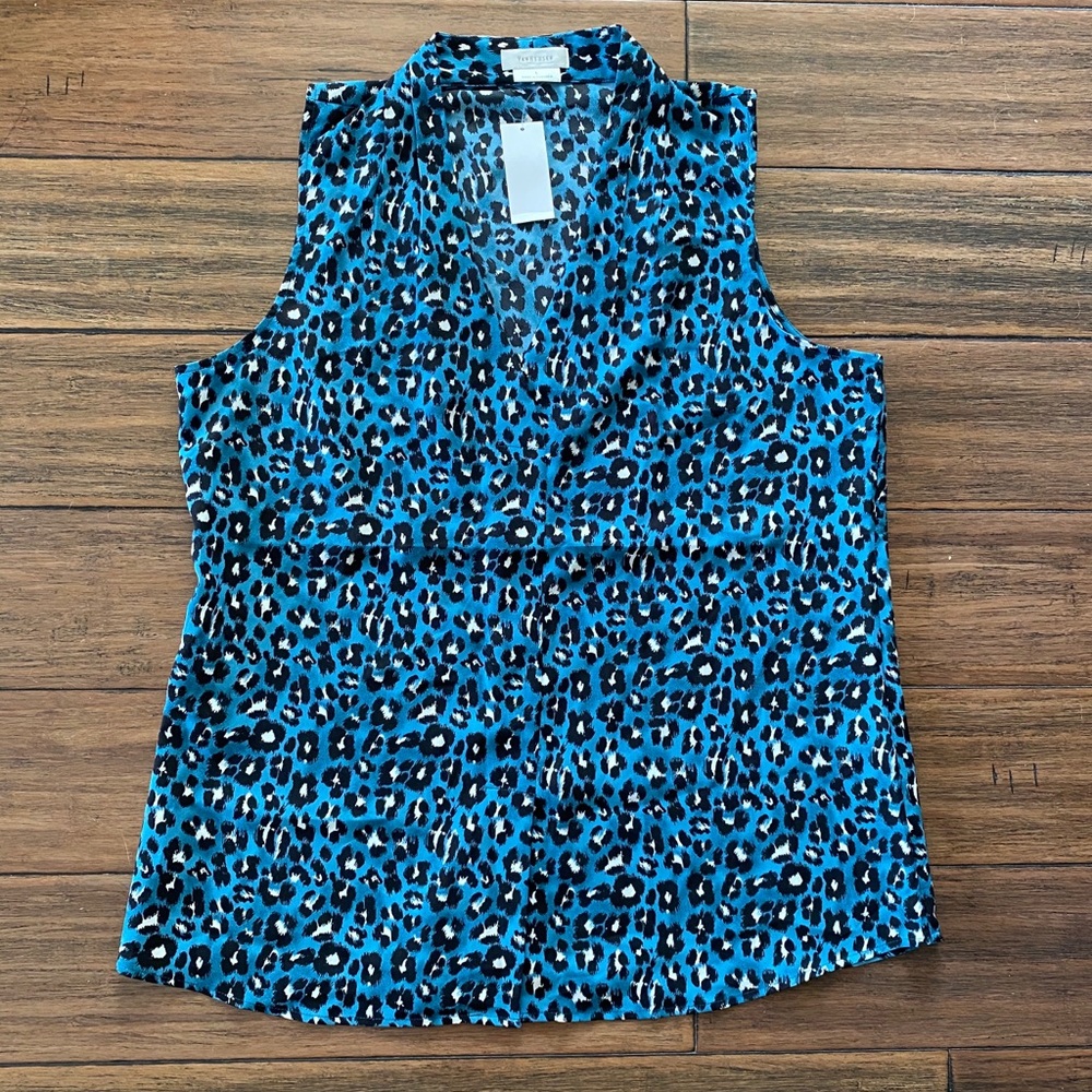 NWT Animal Print V-Neck Blouse Tank Top